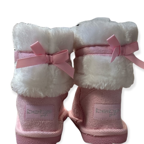 BEBE GIRLS PINK FAUR FUR TRIM WINTER BOOTS - Picture 7 of 7